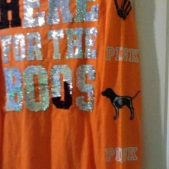 VS PINK bling oversized Halloween tee X-small *NEW* - Picture 4 of 6